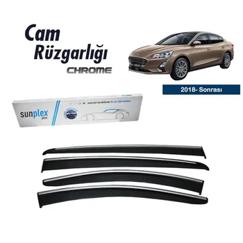 

Chromium-Plated Rain Window Visor Wind the Deflectors For Ford Focus 5 Sedan 2018 2019 2020 Piano black 4 pcs