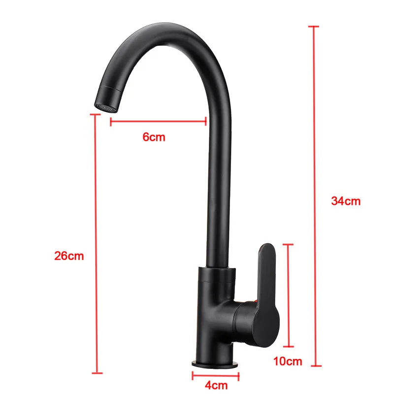 

Black Copper Bathroom Basin Faucet 360 Rotatable Kitchen Sink Hot And Cold Single Handle Faucet Spout Mixer Tap Deck Mounted