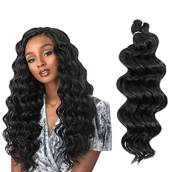 

20 Inch Deep Wave Twist Crochet Hair Natural Synthetic Braid Hair Ombre Braiding Hair Extensions Low Tempreture Hair Expo City