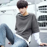 Осенняя одежда стиль Slim Fit замша Мужская куртка тренд Молодежная вышивка стоячий воротник куртка пальто Мужская