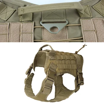 

Tactical Service Dog Vest Water resistant Comfortable Military Patrol Dog Harness Suit with Kettle Set Sundries Bags and Commute