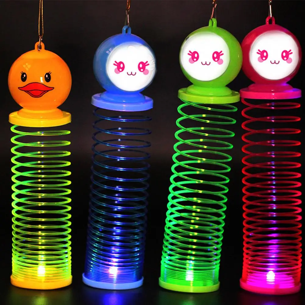 

Novelty Creative Cartoon LED flashing Rainbow Magic Circle Toys Sleep Colorful Light Circle Spring Lantern Children Toys