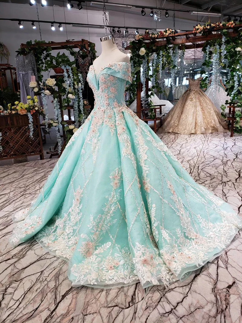 HTL154-1 color formal dress off shoulder sweetheart applique lace evening dress long bride dress party kleider damen abendkleid (9)