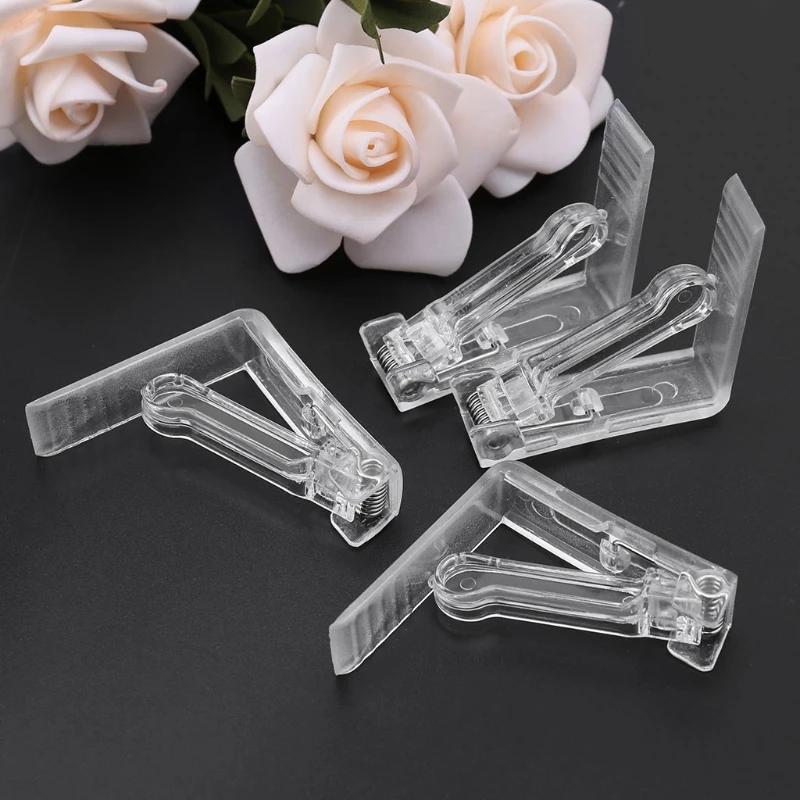 

Durable and rust resistant 4Pcs Clear Plastic Table Cover Cloth Tablecloth Clip Clamp Holder Party Supplies