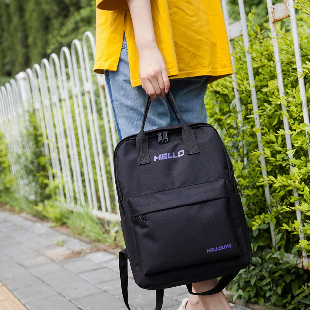 Школьные сумки для девочек-подростков, Большой Вместительный Одноцветный водонепроницаемый нейлоновый Повседневный Школьный рюкзак, Повседневная сумка в Корейском стиле