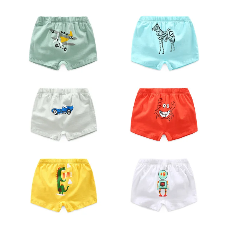 New Style Children's Comfortable Panties BOY'S Pure Cotton Boxers Baby Cartoon Leggings Not Clip Pp