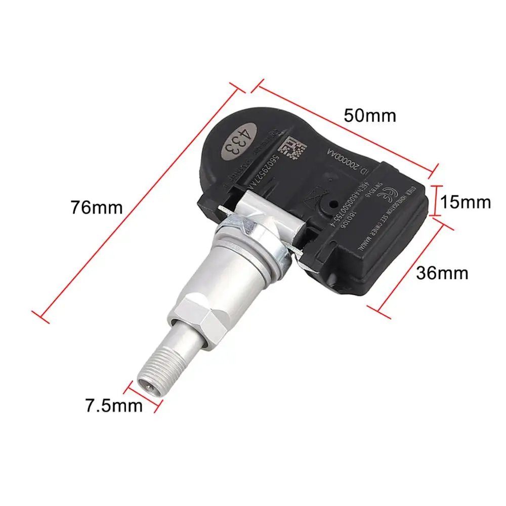 Justech 433 МГц TPMS датчик давления в шинах с батареей 56029527AA автомобильные системы контроля давления в шинах для Chrysler Dodge VW