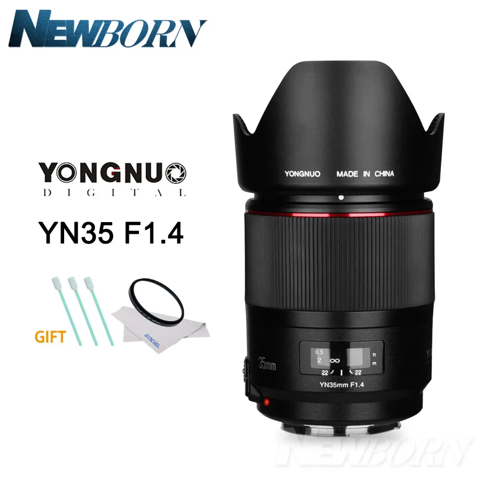 YONGNUO YN35mm F1.4 широкоугольный объектив с полной рамкой для камеры Canon DSLR 70D 80D 5D3 MARK II 5D2 5D4 800D 200D 7D2 6D 5D
