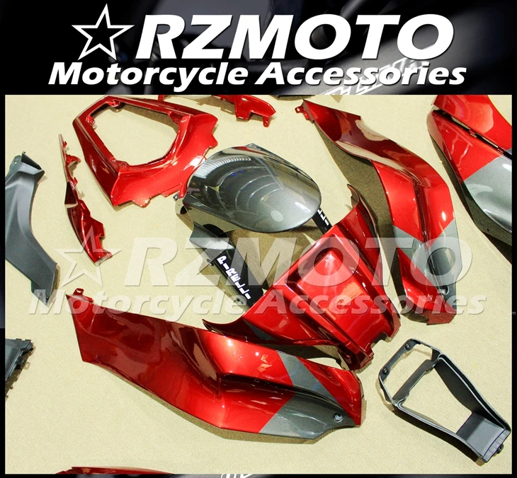 4 подарки ABS Обтекатели комплект подходит для kawasaki Ninja ZX-10R 2011 2012 2013 10R, возрастом 11, 12, 13, 14, 15, набор для тела красного и серого цвета