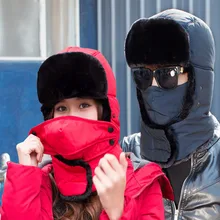 Лыжная шапка с воротником для мужчин и женщин, осенняя и зимняя ветрозащитная шапка для езды на велосипеде, защита ушей, толстая ветрозащитная теплая хлопковая шапка, маска Collor