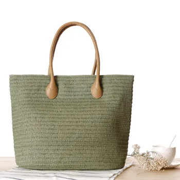 

New European and American wind straw bag shoulder bag fashion simple travel travel beach woven female bag
