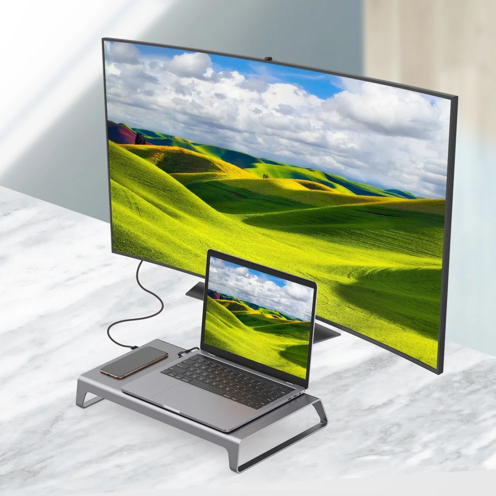 11 в 1 type C USB C концентратор адаптер 4K HDMI универсальная подставка для ноутбука беспроводной адаптер зарядного устройства