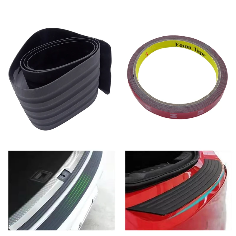 

Rear Bumper Guard Rubber Mouldings Pad Scuff Car Trunk Door Sill Plate Protector Trim Cover Strip Car Styling Universal