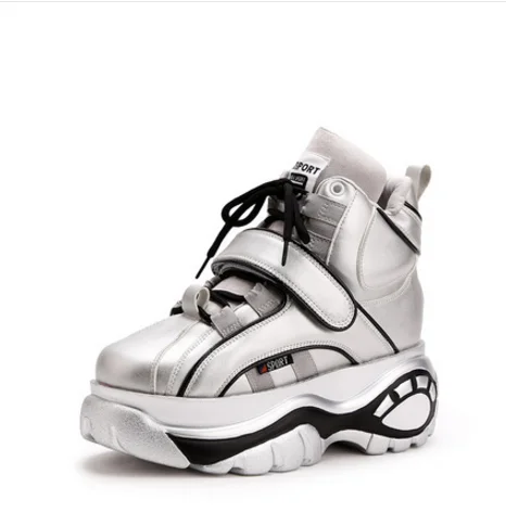 Trendy Brand women's sneakers,HighTop leather Female Platform Sneakers Chunky Ankle Boots Women autumn Femme basketball shoes