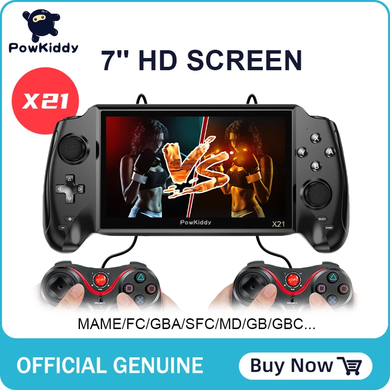 

POWKIDDY X21 Portable Retro Handheld Video Game Console Bulit-in 3000 Game 7.0 Inch HD Screen Music/Video Player Children's Gift