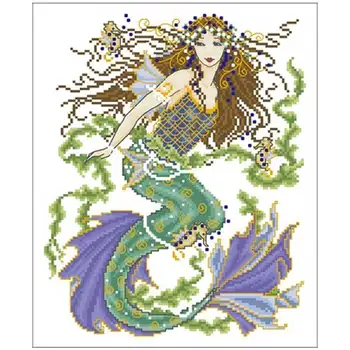 

Mermaid Patterns Counted Cross Stitch 11CT 14CT DIY wholesale Chinese Cross Stitch Kits Embroidery Needlework Set home decor