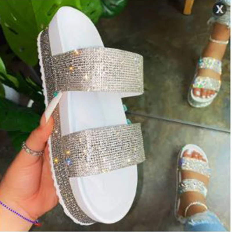 Women Slippers Woman Crystal Slides Women