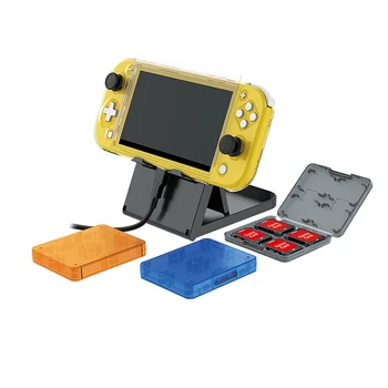 

For Switch Lite11 in 1 Protection Set Folding Bracket + Protective Film + Game Card Box + Charging Cable + Cap