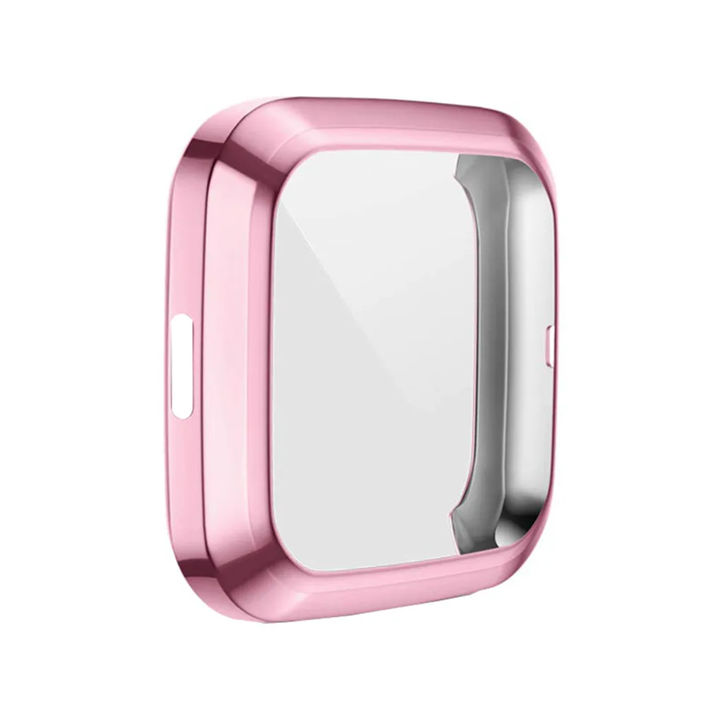 Pink Мягкий ТПУ защитный чехол-бампер для Fitbit Versa 2 чехол s простые часы Противоударные Защитные аксессуары - Цвет: Pink