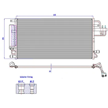 

OE 97606-2E000 97606-2E100 Condenser, air conditioning(Air Conditioning, universal) For KIA SPORTAGE Dimensions 710×370×16(mm)