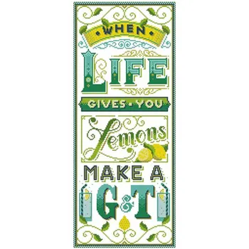 

Lemon alphabet illustration Counted Cross Stitch 11CT 14CT 18CT DIY Cross Stitch Kits Embroidery Needlework Sets home decor