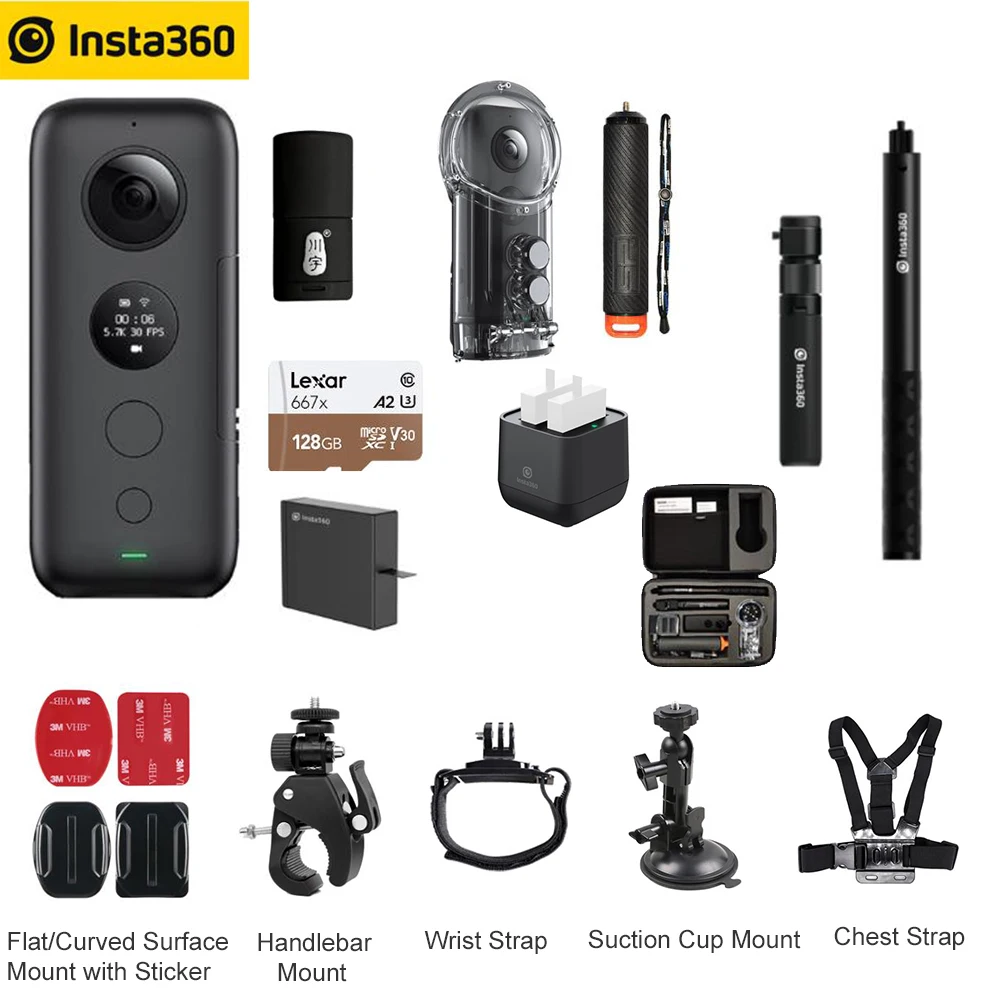 

Insta360 ONE X 5.7K VR 360 Action Camera Outdoor Sports Camera Kit