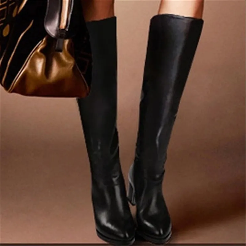 FEDONAS/Брендовые женские сапоги до колена из натуральной кожи; сезон осень-зима; обувь для ночного клуба; женские модные мотоботы; новые высокие сапоги