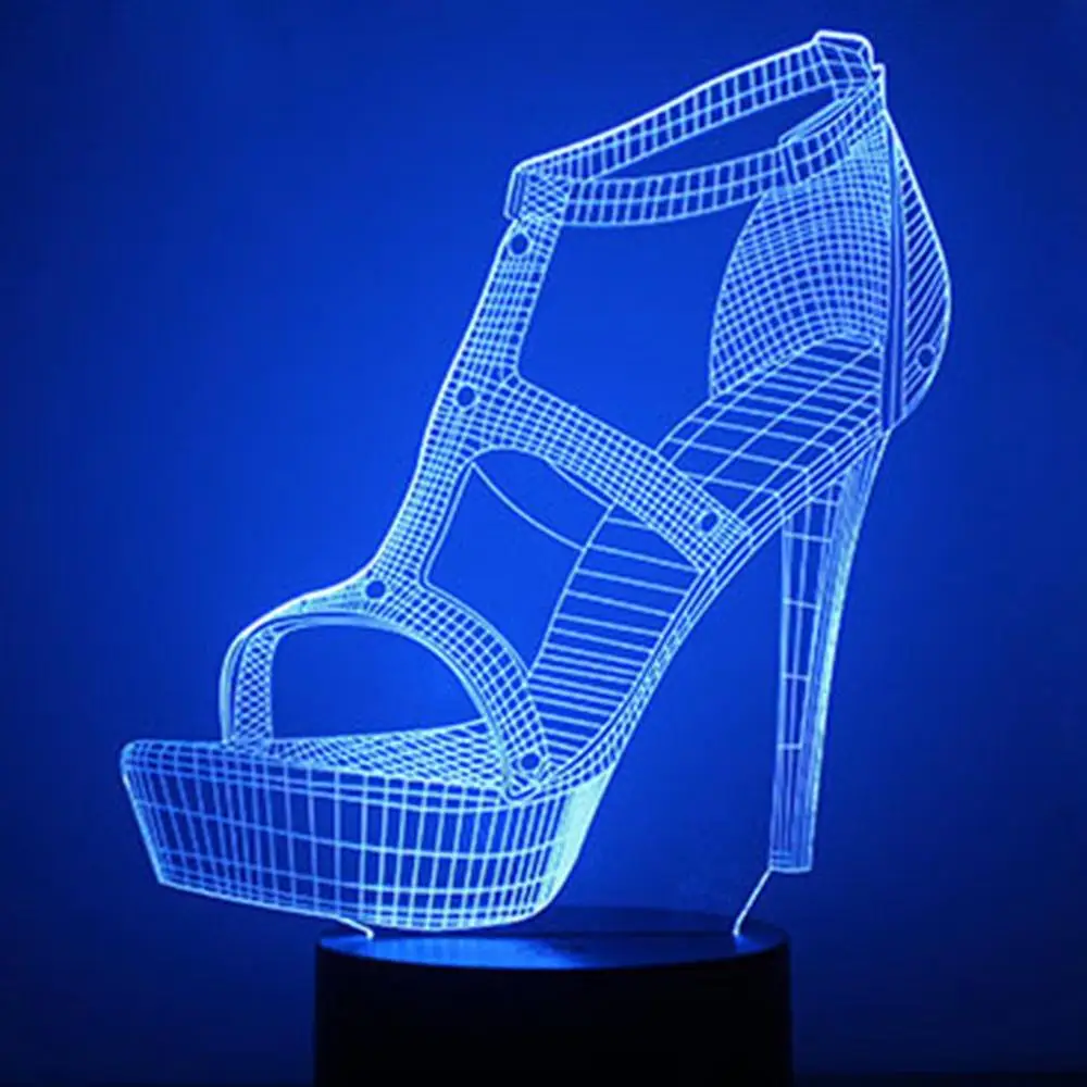 

Colorful 3D Night Light High Heels Night Light Eye Care LED Light Bedside Night Lamp Home Decoration Birthday Gift