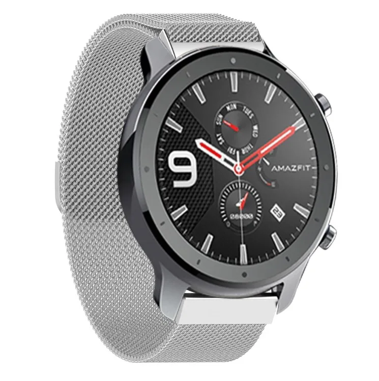 Silver Megnet 22mm Metal Bracelet For Amazfit GTR Strap For Huami Amazfit gtr Stratos Smart Watch Band Watchband strap - Цвет: Silver Megnet