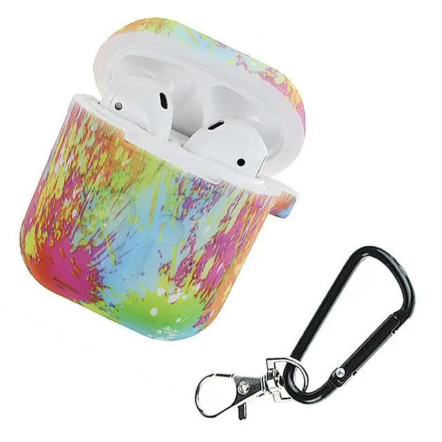 Камуфляжный Силиконовый противоударный защитный чехол-карабин для Airpods чехол i10 i12 TWS Bluetooth светящийся протектор