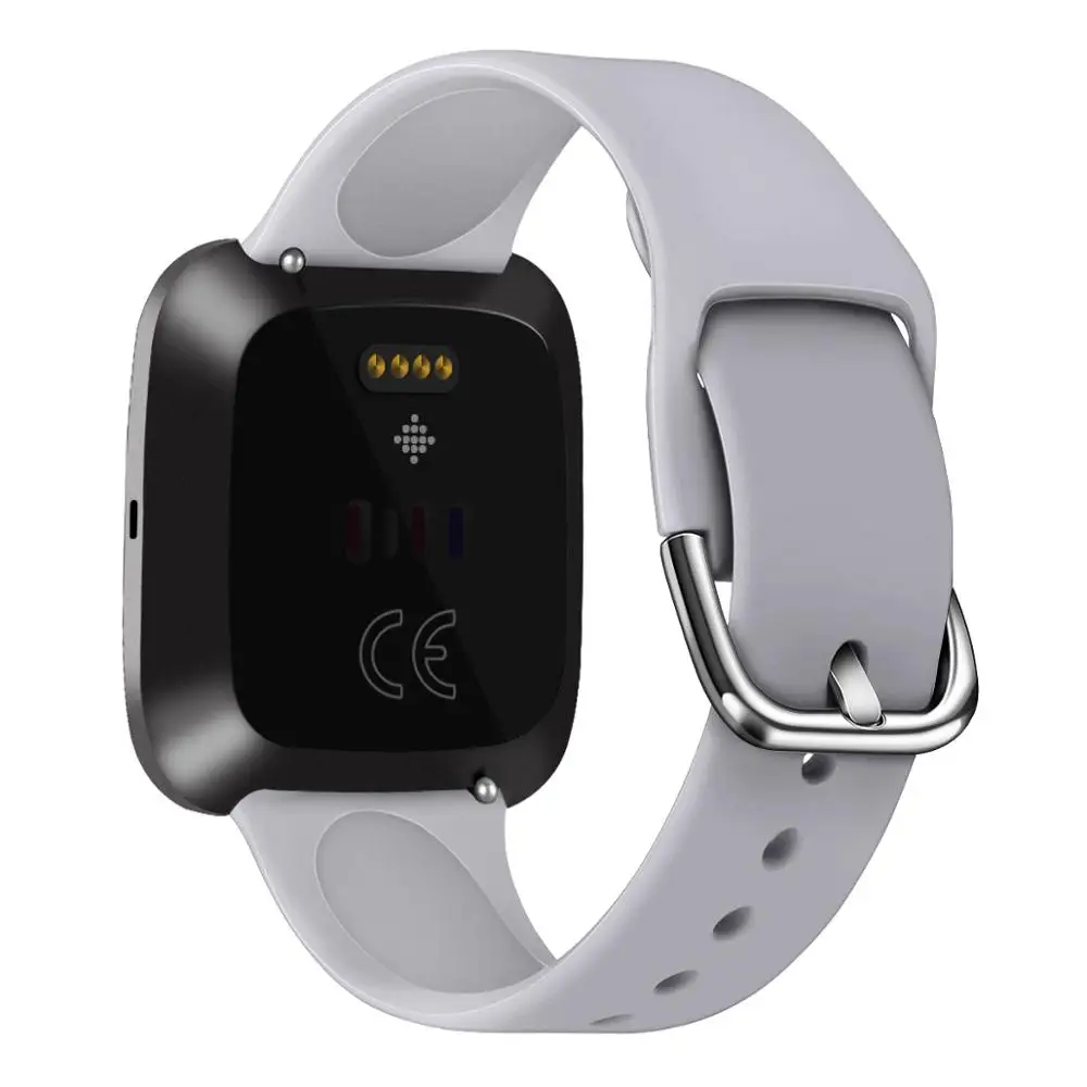 gray Мягкий силиконовый ремешок для часов для Fitbit Versa 2 Смарт-часы браслет дышащий Браслет для fitbit versa/versa lite Band - Цвет: gray