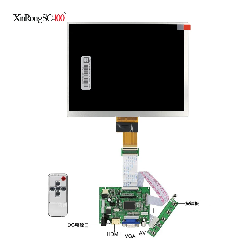 8-дюймовый HE080IA-01D 1024*768 IPS ЖК-дисплей высокой четкости для Raspberry Pi HDMI VGA AV плата