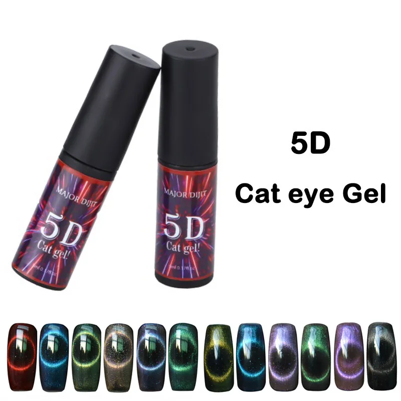 5D Cat Eye Nail Gel 5ml Magnetic 12Color Soak Off UV Gel Lacquers Starry Sky Jade Effect Varnish Nail Art Decor