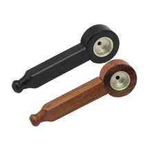 1 шт. новая портативная деревянная курительная трубка для табака металлическая курительная трубка аксессуары курительная трубка случайный цвет