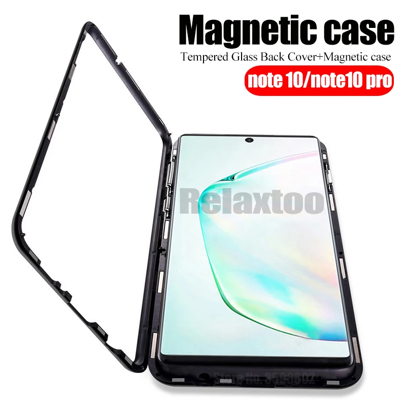 

Magnetic Case For Samsung Galaxy Note 10 Pro Glass Magnet Cover For Samsung Note 10 case note10 note10+ 10Pro Metal Phone Coque