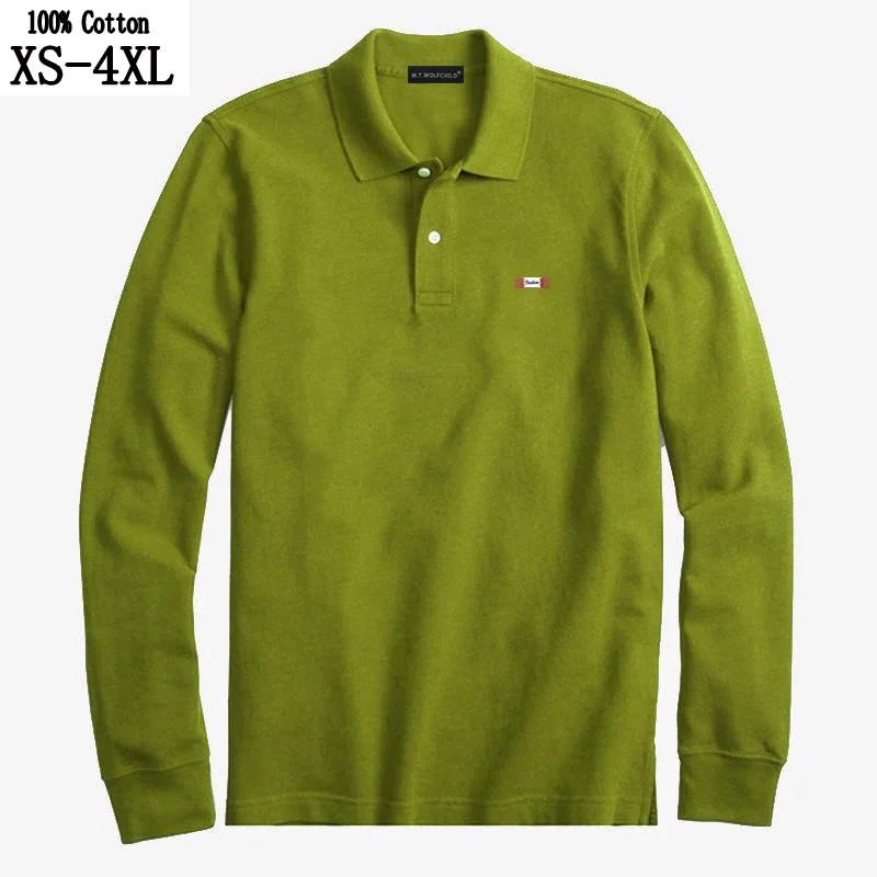 Хлопок, XS-4XL, высокое качество, мужские весенние и осенние рубашки поло с длинным рукавом, повседневные мужские рубашки поло с отворотом, модные мужские топы s