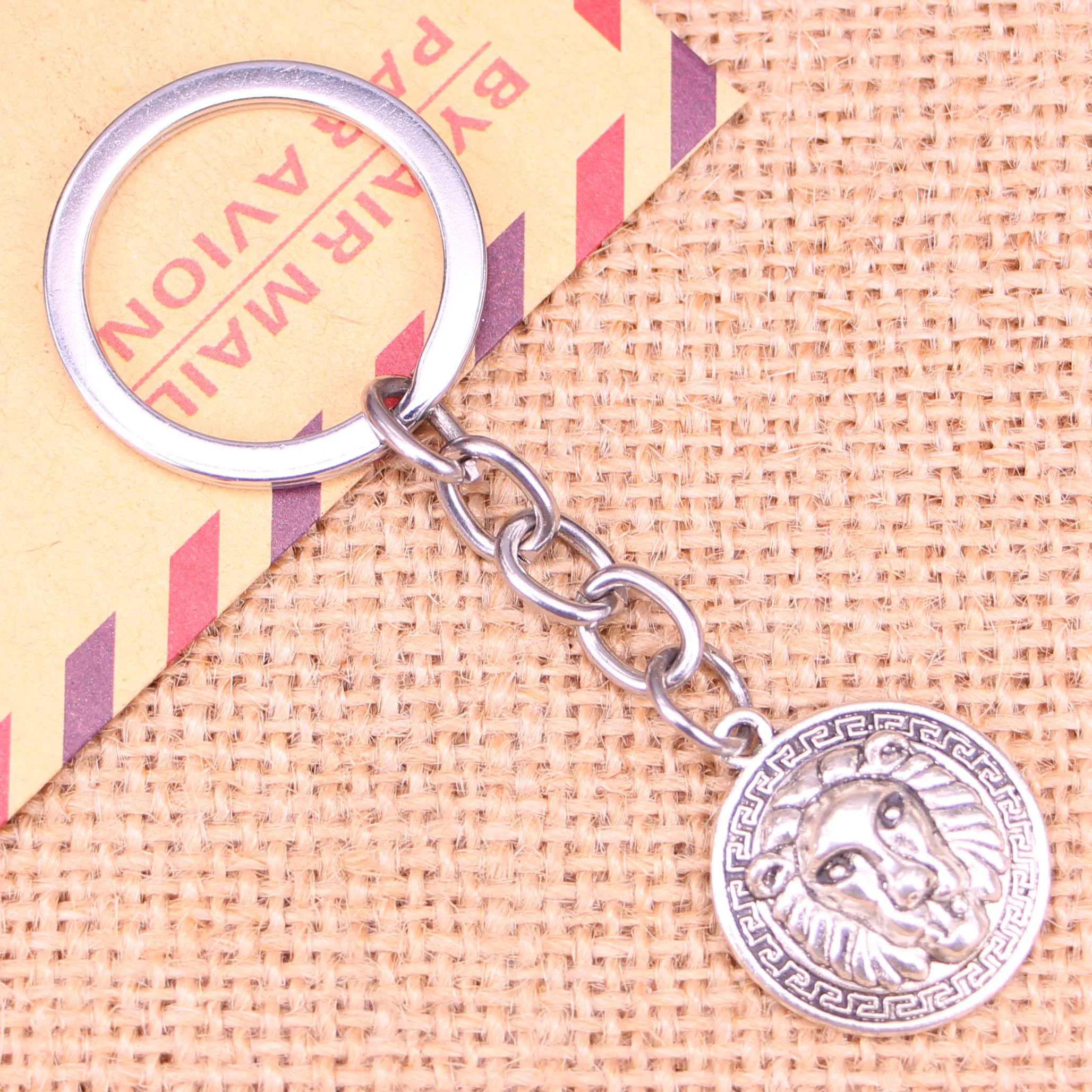 20pcs New Fashion Keychain 24x20mm lion Pendants DIY Men Jewelry Car Key Chain Ring Holder Souvenir For Gift | Украшения и