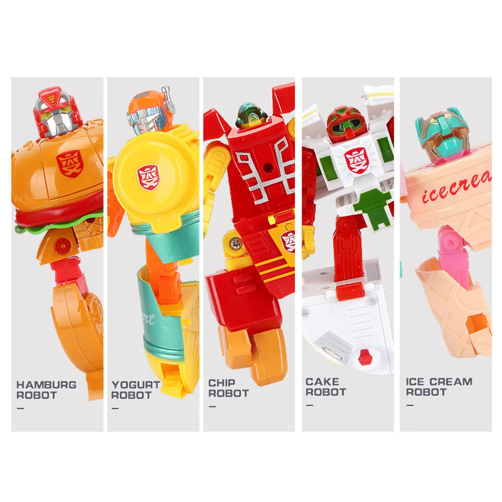 Transformation Model Robot Hamburger Transforming Kids Toy Toddler Robots Cool Toy for Boys Birthday Toys For Children Gifts