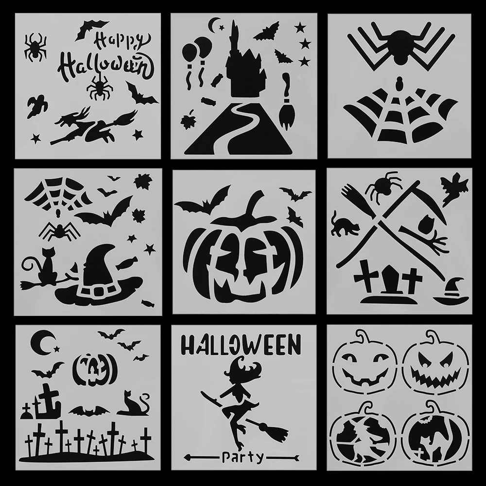Счастливый Хэллоуин Layering трафареты для рисунки на стену Скрапбукинг штамп