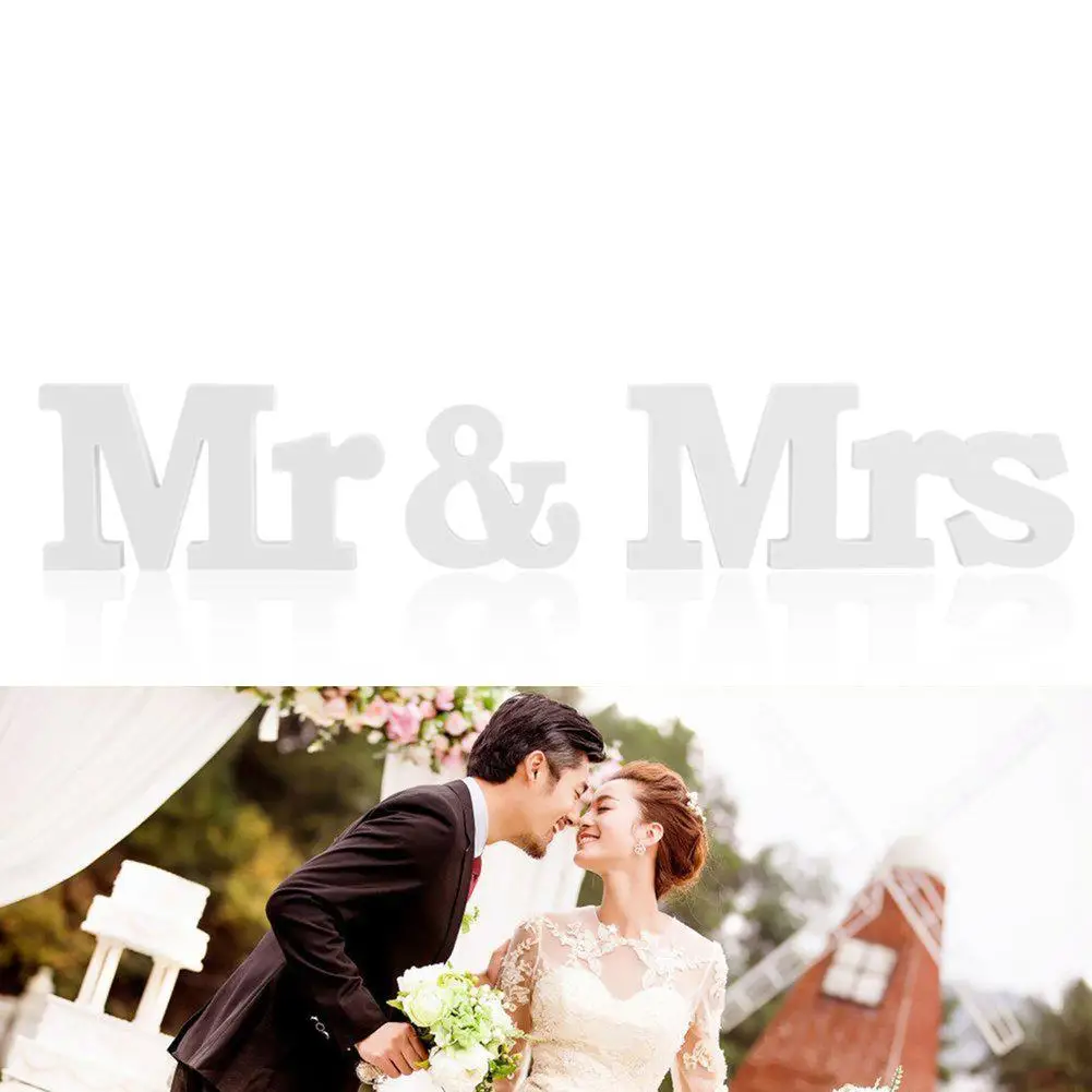 Новейший дизайн английские буквы Mr &amp Mrs Свадебные украшения подарок настольный