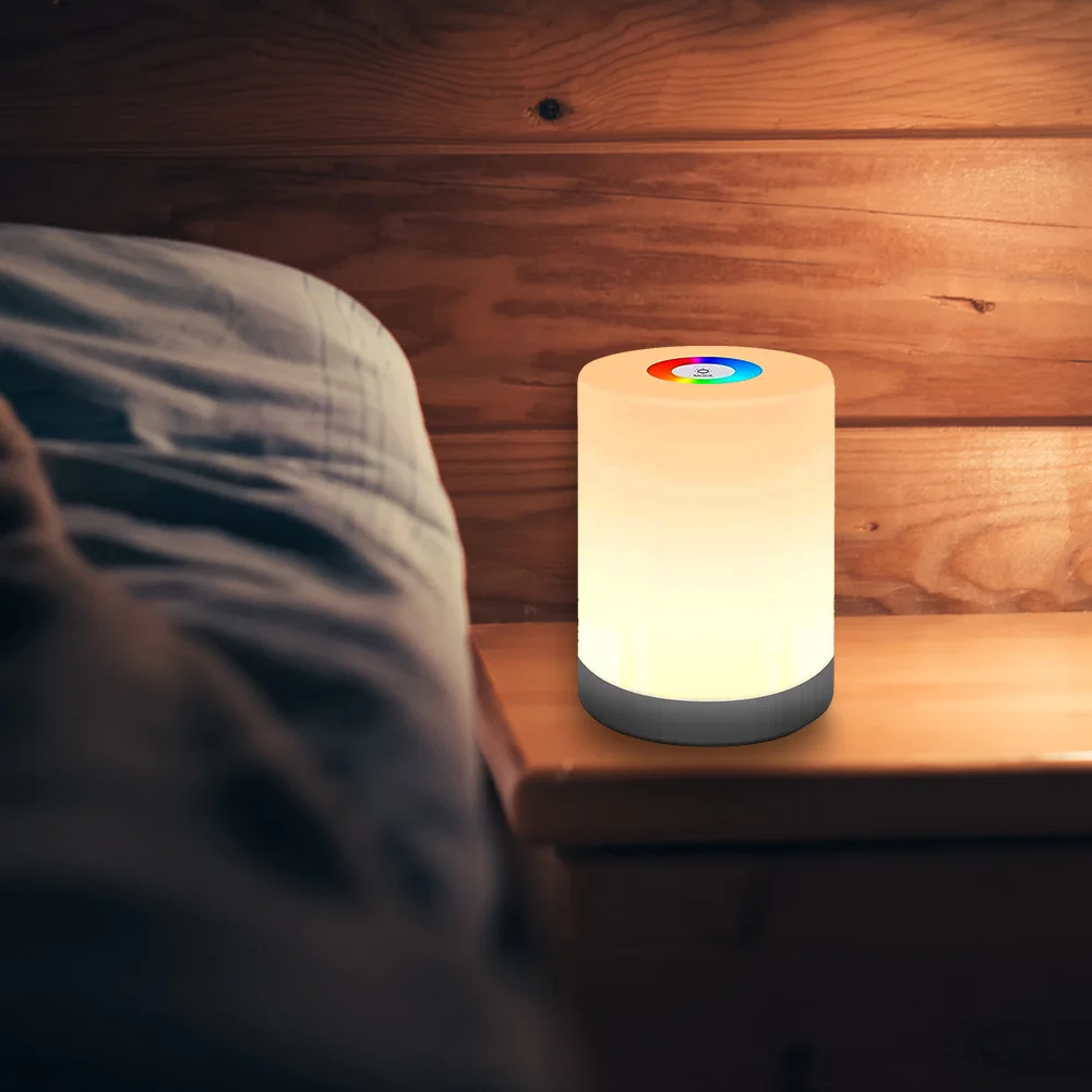 Креативный цветной ночной Светильник RGB с регулируемой яркостью и сенсорным