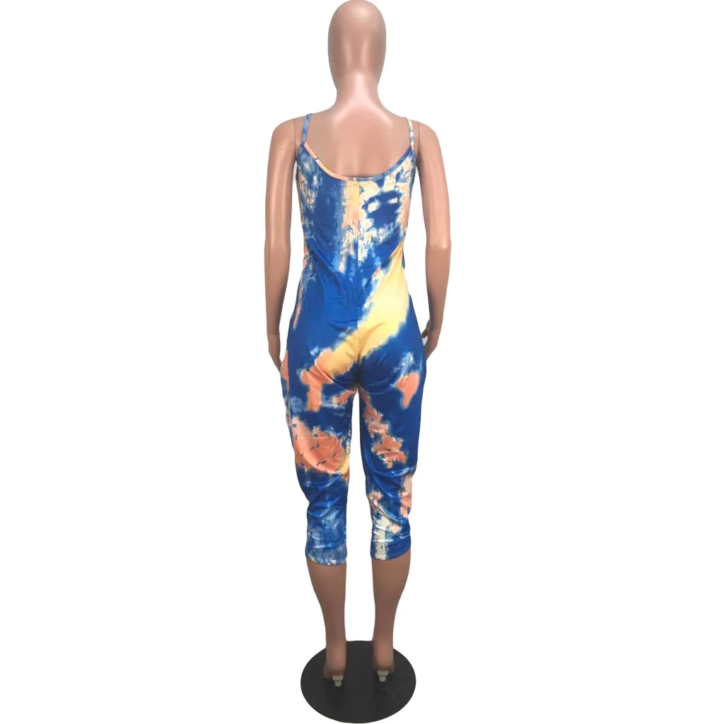 Новинка, S-XXL, женский комбинезон, Wantmove, сексуальный, в полоску, без рукавов, свободный, с принтом, повседневные, короткие штаны, Клубные комбинезоны, WM1113