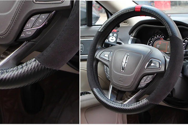 Стиль замшевое рулевое колесо покрытие автомобиля высшего класса углеродного волокна спортивный автомобиль сцепление крышка противоскользящая носимая напрямую от производителя Se
