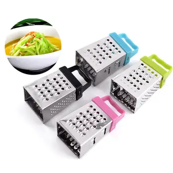 

4Sides Stainless Cheese Grater Multi-function Mini Nutmeg Grater Vegetables Shredder Fruit Slicer Cutter Kitchen Tools