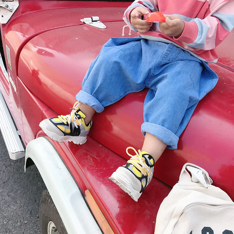 

Small CHILDREN'S Horse Autumn New Style CHILDREN'S Trousers Girls Thin Jeans 1082