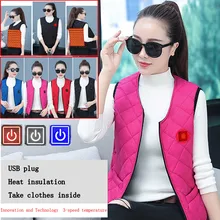 Плюс размер, женская уличная USB Тепловая куртка с электрическим подогревом, нагревательный жилет, зимняя теплая Тепловая одежда для кемпинга и пеших прогулок#40