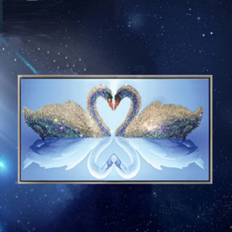 DIY diamond embroidery circle diamond special shape cartoon painting Beautiful swan rhinestone crystal painting home decoration