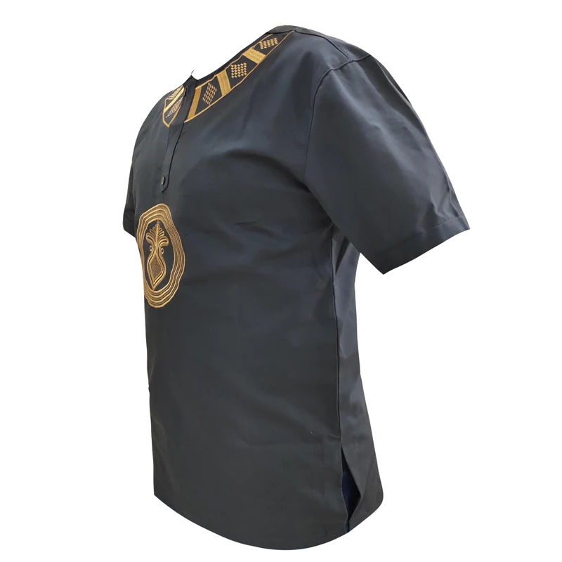 Муслиновая Футболка Мужская винтажная Туника Анкара короткий кафтан одежда