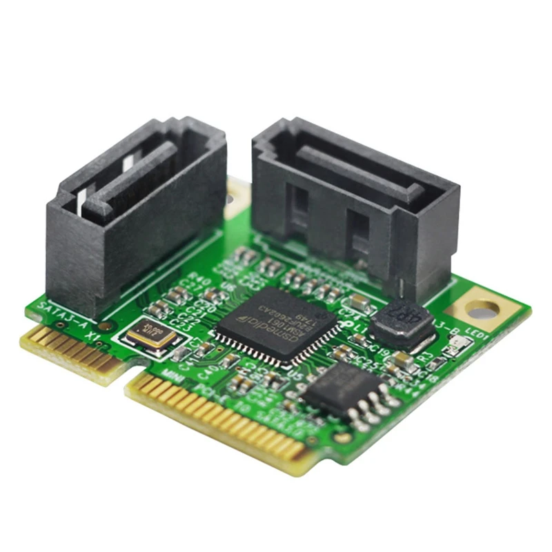 2 порта Sata3.0 Mini Pci-E к Sata3.0 карта расширения Мини интерфейс жесткий диск интерфейс Плата расширения Riser Card
