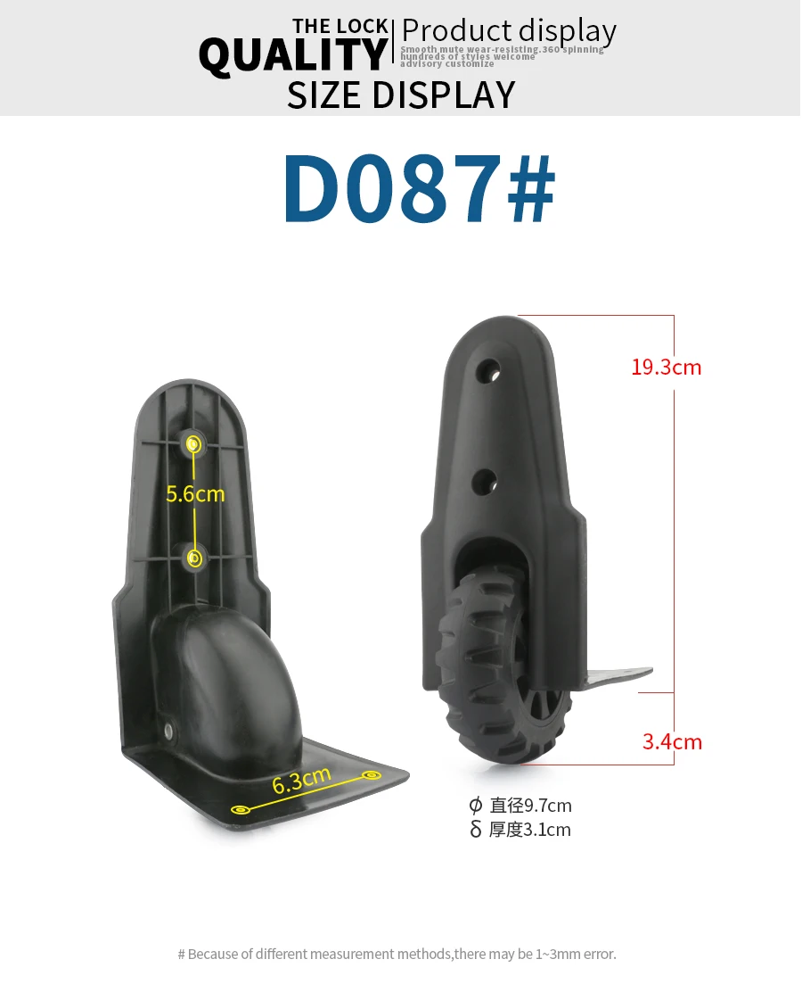 Luggage bag wheels suitcase accessorie repair password box casters suitcase parts replacement black luggage casters wheels